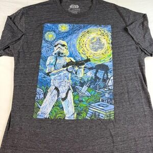 Star Wars T-Shirt Mens L Charcoal Starry Night Stormtrooper